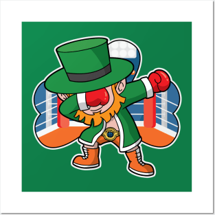 Irish Boxer Dabbing Leprechaun St Patricks Day Posters and Art